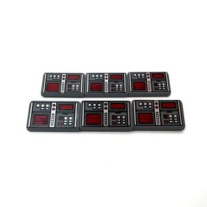 Lego Control Panel Lot 6x Dark Bluish Gray Slope with Red White & Silver Buttons